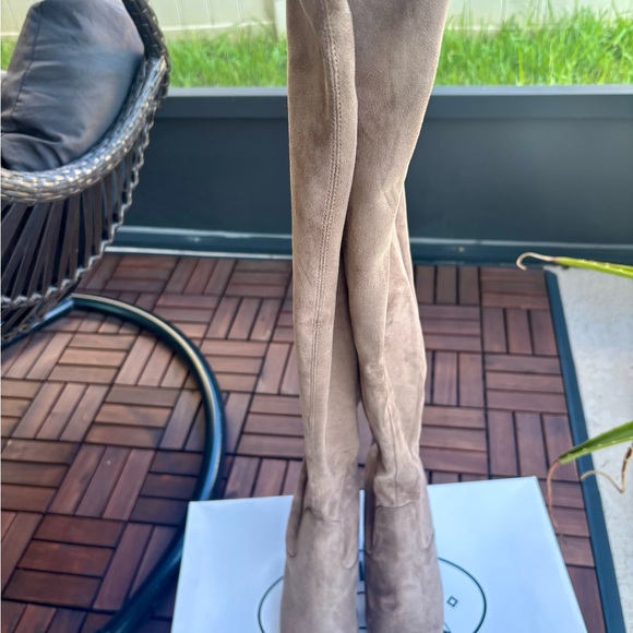 Steve Madden Taupe suede Over the Knee Boots - Picture 3 of 7